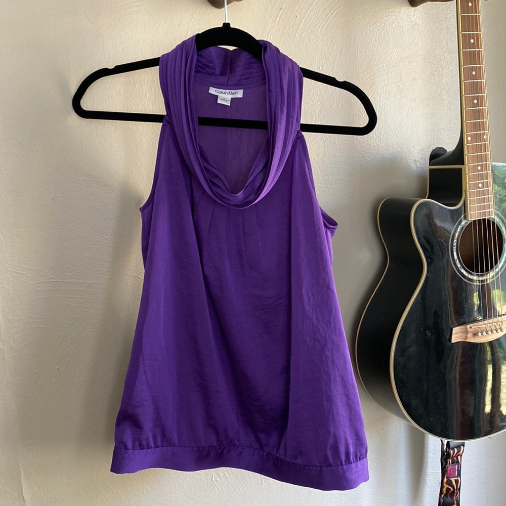 Calvin Klein purple sleeveless blouse